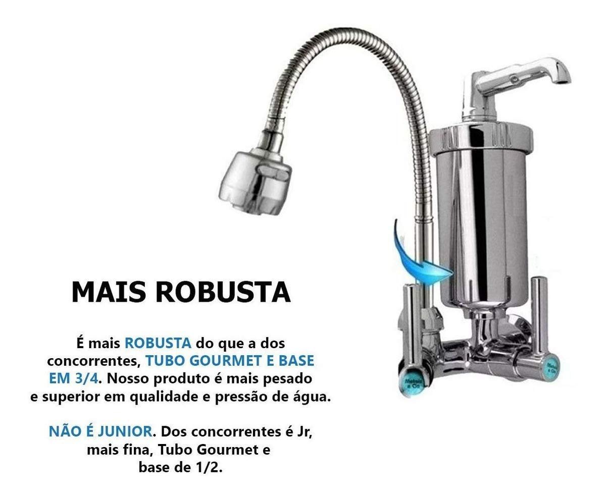 Torneira com Filtro Gourmet Pia Cozinha de Parede Metal Inox - 2