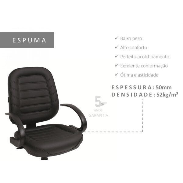 Cadeira de Escritório Secretária Soft Espresso Móveis - 7