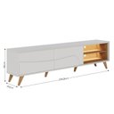 Ver imagem 3 de Rack para TV até 75 Polegadas com LED MDF 216,8cm Pés em Madeira Maciça Amalfi