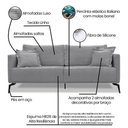 Ver imagem 4 de Kit 2 Poltronas E Sofá 2 Lugares 1,80m Grafite Pés Metálicos