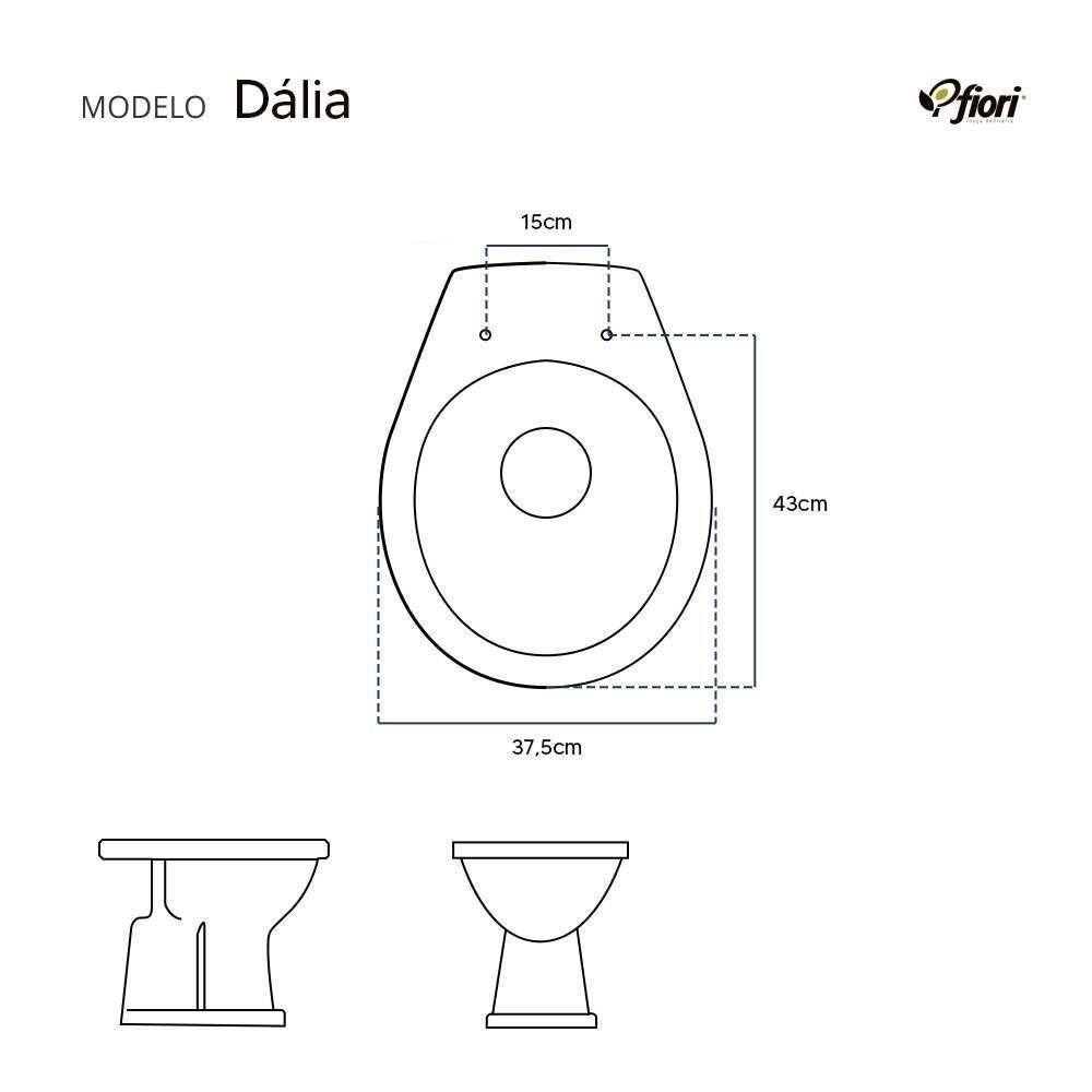 Tampa de Vaso Mdf Dalia Marfim (bege Claro) para Bacia Fiori - 6