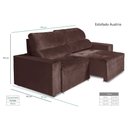 Ver imagem 2 de Sofá Reclinável 3 Lugares 2,10m Áustria New Tecido Veludo Encosto 4 Posições Espuma D23 Certificada