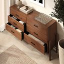 Ver imagem 5 de Cômoda Grande 6 Gavetas Casal 160 cm Madeira Pinus Corrediças Telescópicas Castanho Mona