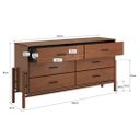 Ver imagem 4 de Cômoda Grande 6 Gavetas Casal 160 cm Madeira Pinus Corrediças Telescópicas Castanho Mona