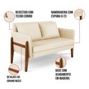 Ver imagem 2 de Sofá Namoradeira Lana Corino Base de Madeira - D’Rossi Bege