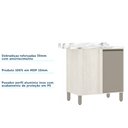 Ver imagem 6 de Balcão Canto Reto de Cozinha com Tampo 95 Cm 1 Porta de Abrir 1 Prateleira Linea Luciane Móveis
