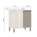 Ver imagem 5 de Balcão Canto Reto de Cozinha com Tampo 95 Cm 1 Porta de Abrir 1 Prateleira Linea Luciane Móveis