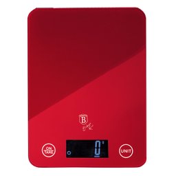 Balança Digital Cozinha 5kg a Pilha Burgundy Berlinger Haus Precisao Dietas Fitness Pesar Alimentos - 3