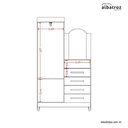 Ver imagem 7 de Guarda-Roupa com Cômoda Embutida e Espelho 2 Portas 4 Gavetas New Capri - Nogueira Cappuccino -