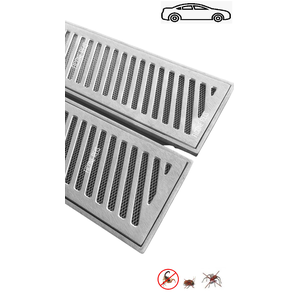 Grelha Ralo Linear Reforçado 15x100 modelo Diagonal com Tela Anti Insetos ( 2 peças 50cm) Aluminio -