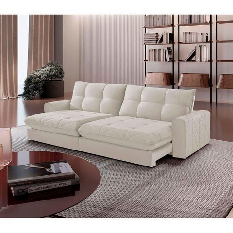 Sofá Firenze Linho 02 Módulos de 120cm B25cm Meu Sofá Online A302 Linho Branco
