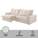 Ver imagem 5 de Sofá Firenze Linho 02 Módulos de 120cm B25cm Meu Sofá Online A302 Linho Branco