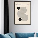 Ver imagem 1 de Quadro Decorativo Poster Bauhaus Minimalista Bege - 70x50cm:moldura Preta