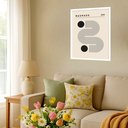 Ver imagem 2 de Quadro Decorativo Poster Bauhaus Minimalista Bege - 70x50cm:moldura Preta