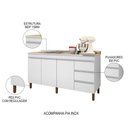 Ver imagem 3 de Balcão Gabinete com Pia 160cm 3 Portas Karen P14 Branco - Mpozenato