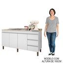 Ver imagem 5 de Balcão Gabinete com Pia 160cm 3 Portas Karen P14 Branco - Mpozenato