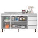 Ver imagem 6 de Balcão Gabinete com Pia 160cm 3 Portas Karen P14 Branco - Mpozenato