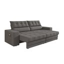 Ver imagem 1 de Sofá Oscar Plus 2,30m Retrátil/reclinável Suede Cinza - Xflex