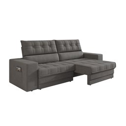 Sofá Oscar Plus 2,30m Retrátil/reclinável Suede Cinza - Xflex - 6