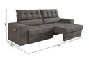 Ver imagem 5 de Sofá Oscar Plus 2,30m Retrátil e Reclinável Suede Cinza - Xflex