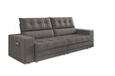Ver imagem 4 de Sofá Oscar Plus 2,30m Retrátil e Reclinável Suede Cinza - Xflex