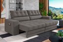 Ver imagem 1 de Sofá Oscar Plus 2,30m Retrátil e Reclinável Suede Cinza - Xflex