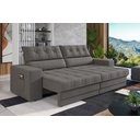 Ver imagem 3 de Sofá Oscar Plus 2,30m Retrátil/reclinável Suede Cinza - Xflex