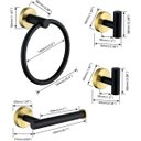 Ver imagem 5 de Kit Acessorios Banheiro Dourado Escovado Preto Fosco Papel