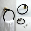 Ver imagem 2 de Kit Acessorios Banheiro Dourado Escovado Preto Fosco Papel