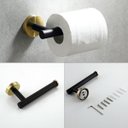 Ver imagem 4 de Kit Acessorios Banheiro Dourado Escovado Preto Fosco Papel