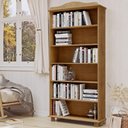 Ver imagem 2 de Estante Livreiro Multiuso 5 Prateleiras Madeira Maciça Lazuli F06 Freijó - Lyam Decor