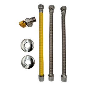 Kit Instalação Aquecedor 1/2" - Flexível 30cm - 6 Peças