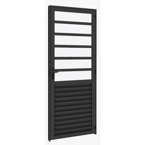 Porta Basculante 2,10x0,80 Alumínio Preto Esquerda