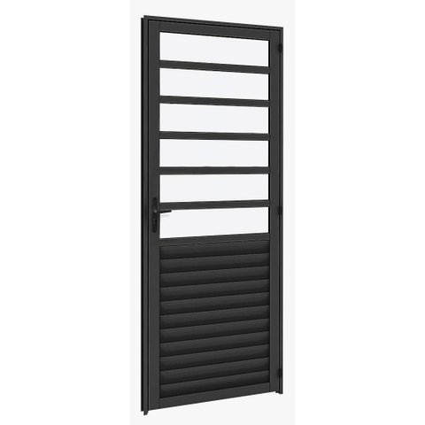 Porta Basculante 2,10x0,80 Alumínio Preto Esquerda