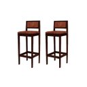 Ver imagem 2 de Kit 2 Banquetas Assento Encosto Estofado em Sintetico Hellen:imbuia com Sintetico Whisky