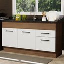 Ver imagem 1 de Balcão De Pia 150 Cm 2 Portas E 2 Gavetas Rustic/branco