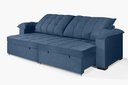 Ver imagem 2 de Sofá Retrátil e Reclinável 2,50m Canadá Estilo Estofados - Suede Veludo Cor "azul"