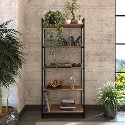 Estante Estilo Industrial Premium Aço C 5 Prateleiras de Madeira - 4