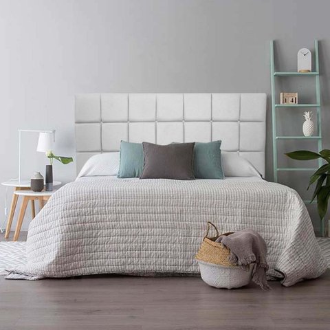 Cabeceira Estofada Espanha 195cm King Size para Cama Box Corino Branco - Gat Magazine