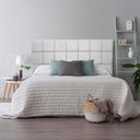 Ver imagem 1 de Cabeceira Estofada Espanha 195cm King Size para Cama Box Corino Branco - Gat Magazine