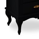 Ver imagem 3 de Mesa de Cabeceira 4 Gavetas Pés Luiz Xv Hannover 60817 - Preto