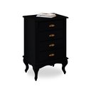 Ver imagem 1 de Mesa de Cabeceira 4 Gavetas Pés Luiz Xv Hannover 60817 - Preto
