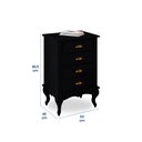 Ver imagem 5 de Mesa de Cabeceira 4 Gavetas Pés Luiz Xv Hannover 60817 - Preto