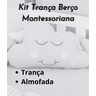 Conjunto kit trança almofada cama montesoriana para bebe com 02 peças mini cama - 4