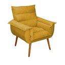 Ver imagem 2 de Kit 2 Poltronas Decorativas Cuba Suede Amarelo MV Estofados