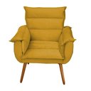 Ver imagem 3 de Kit 2 Poltronas Decorativas Cuba Suede Amarelo MV Estofados