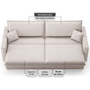 Ver imagem 4 de Sofá Tango 1,80m sem Caixa, Retrátil e Reclinável Velosuede Areia - Netsofás