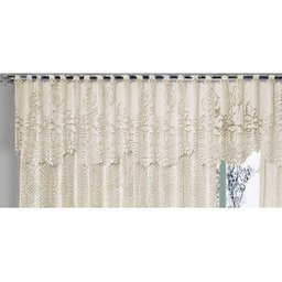 Cortina Sala Roseiral Renda 3,00 larg x 1,80 alt Marfim - 3