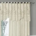 Ver imagem 3 de Cortina Renda Roseiral Sala Marfim 3,50 Larg X 2,20 Alt com Bando