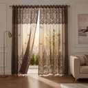 Ver imagem 2 de Cortina Sala Quarto 3,50 Larg X 2,20 Alt com Bando 0,60 cm Renda Ganache